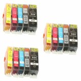 3x Tusze Zamienniki PGI-525 BK/CLI-526 CMYK do Canon (DT-AC-526/K/T) (komplet)